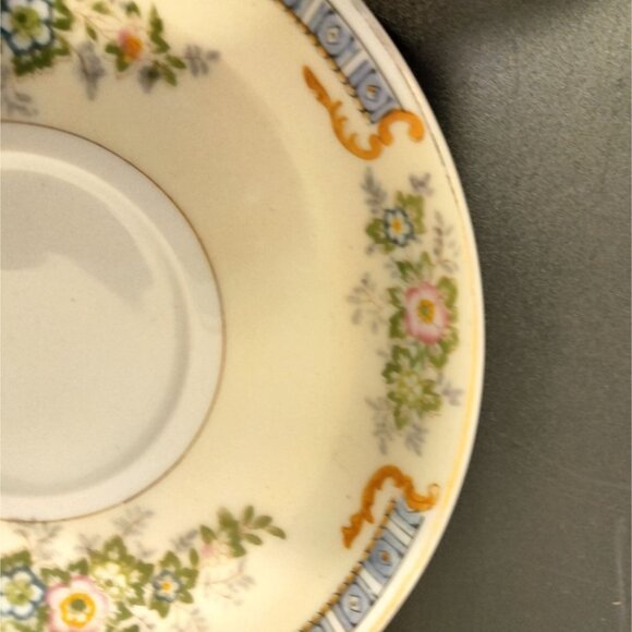 Meito China Cecil Saucer Blue Yellow Floral Vintage Distressed Japan Craft lot 3 - Picture 5 of 13
